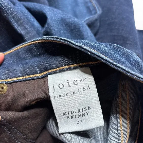 Joie Mid-Rise Skinny Jeans Dark Blue Ravine Womens 27 - Picture 9 of 11
